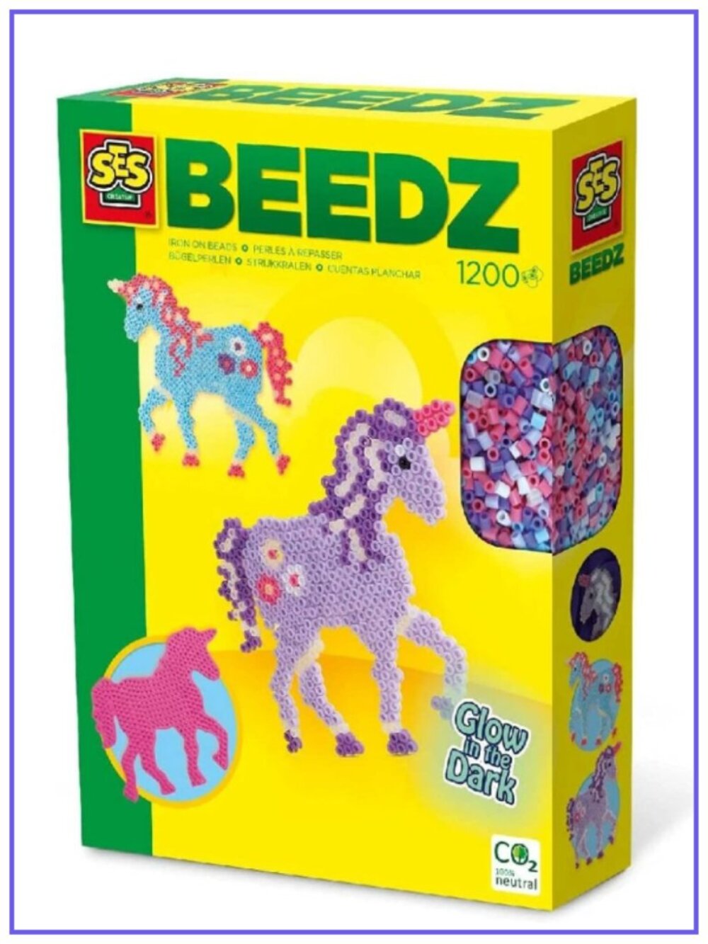 SES Iron on Beads Set-Unicorn Fantasy Horse 1200 Pcs For Age 5+  New In Box